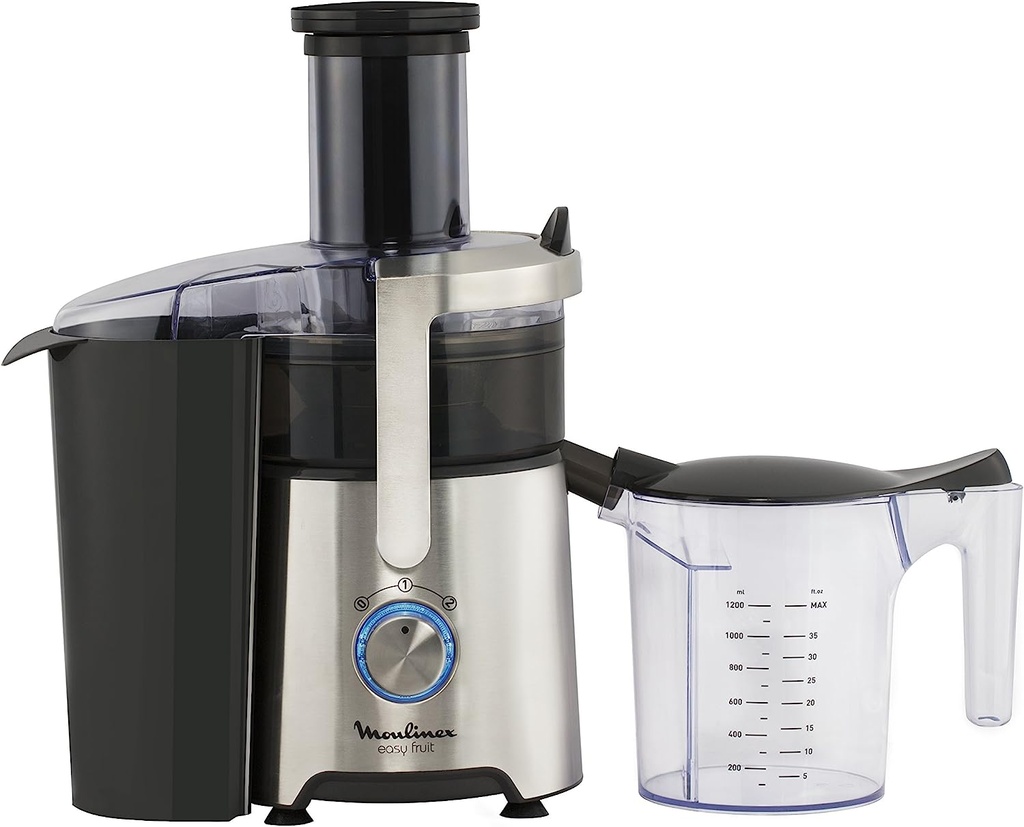 Moulinex Centrifugeuse Easy Fruit Appareil Extracteur de Jus Fruits ou Légumes 2 Vitesses Capacité 2L 800W Métal