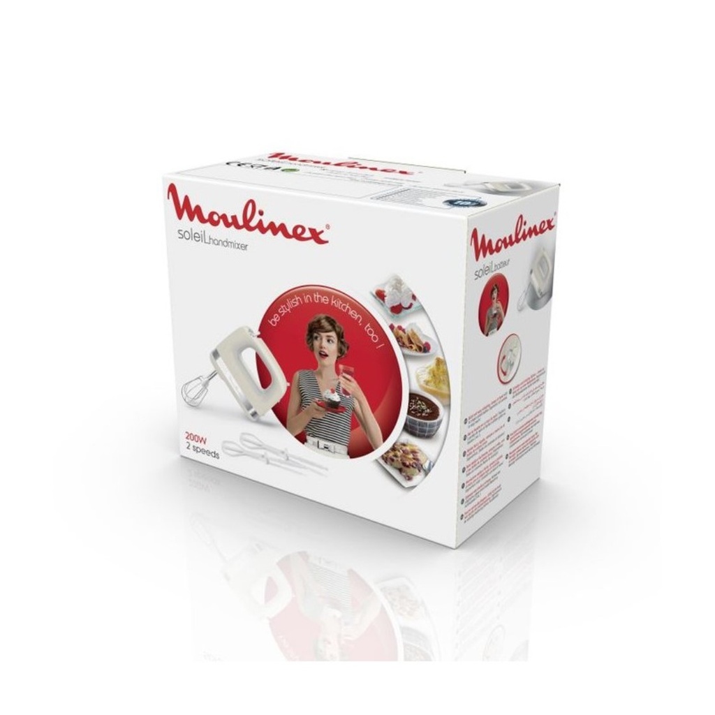MOULINEX FOUETS A MAIN 2 VITESSES BLANC 200W