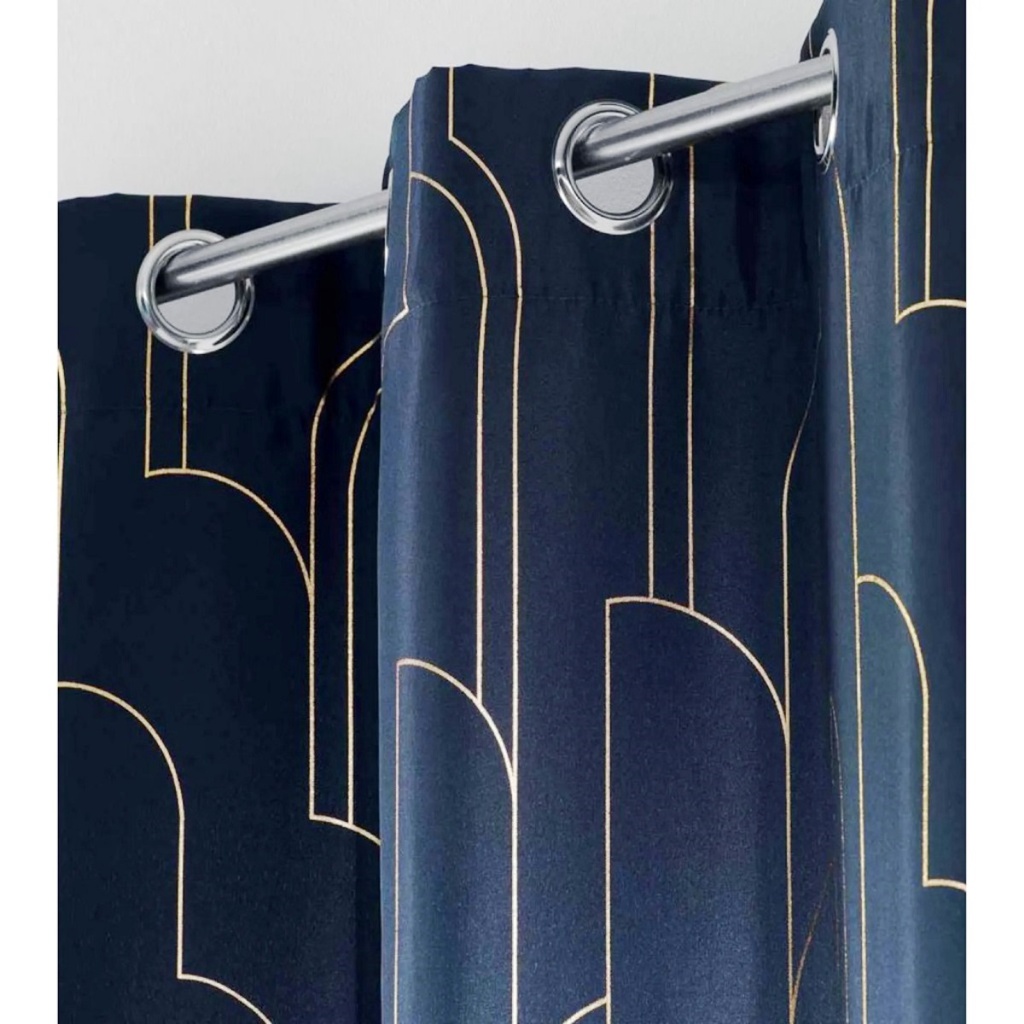 RIDEAUX A ŒILLETS 140X260 DOMEA MARINEOR
