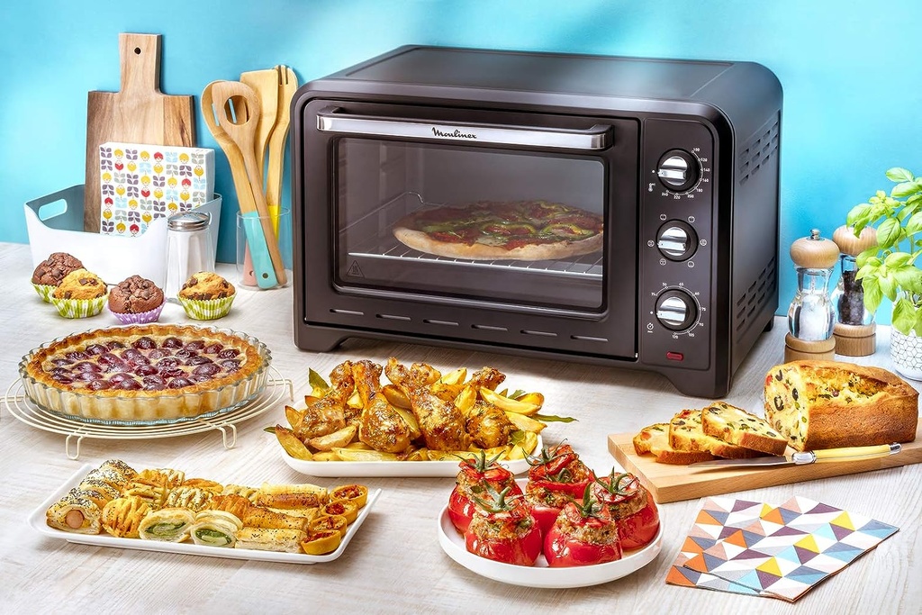 Moulinex Four électrique à chaleur tournante 60 L, 7 modes de cuisson, Tournebroche