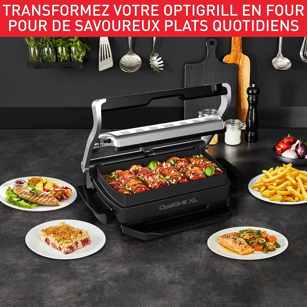 Tefal Optigrill+ XL Grill viande, Cuisson automatique, 9 programmes, Contrôle température, Mode manuel et décongélation, Surface de cuisson XL