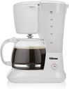 Cafetière électrique Tristar - Volume : 1,25 litre, 12 Tasses - Système anti-goutte - Verseuse en verre - Blanc