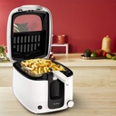 Moulinex Friteuse 2,2L Capacité 1,5 kg frites 1800 W Thermostat ajustable Ouverture automatique Nettoyage Facile Cuve anti-adhésive amovible