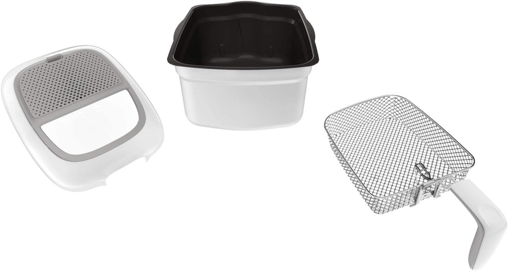 Moulinex Friteuse 2,2L Capacité 1,5 kg frites 1800 W Thermostat ajustable Ouverture automatique Nettoyage Facile Cuve anti-adhésive amovible