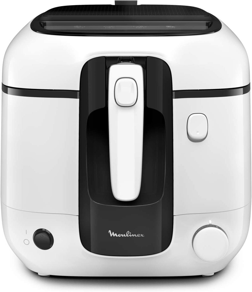 Moulinex Friteuse 2,2L Capacité 1,5 kg frites 1800 W Thermostat ajustable Ouverture automatique Nettoyage Facile Cuve anti-adhésive amovible