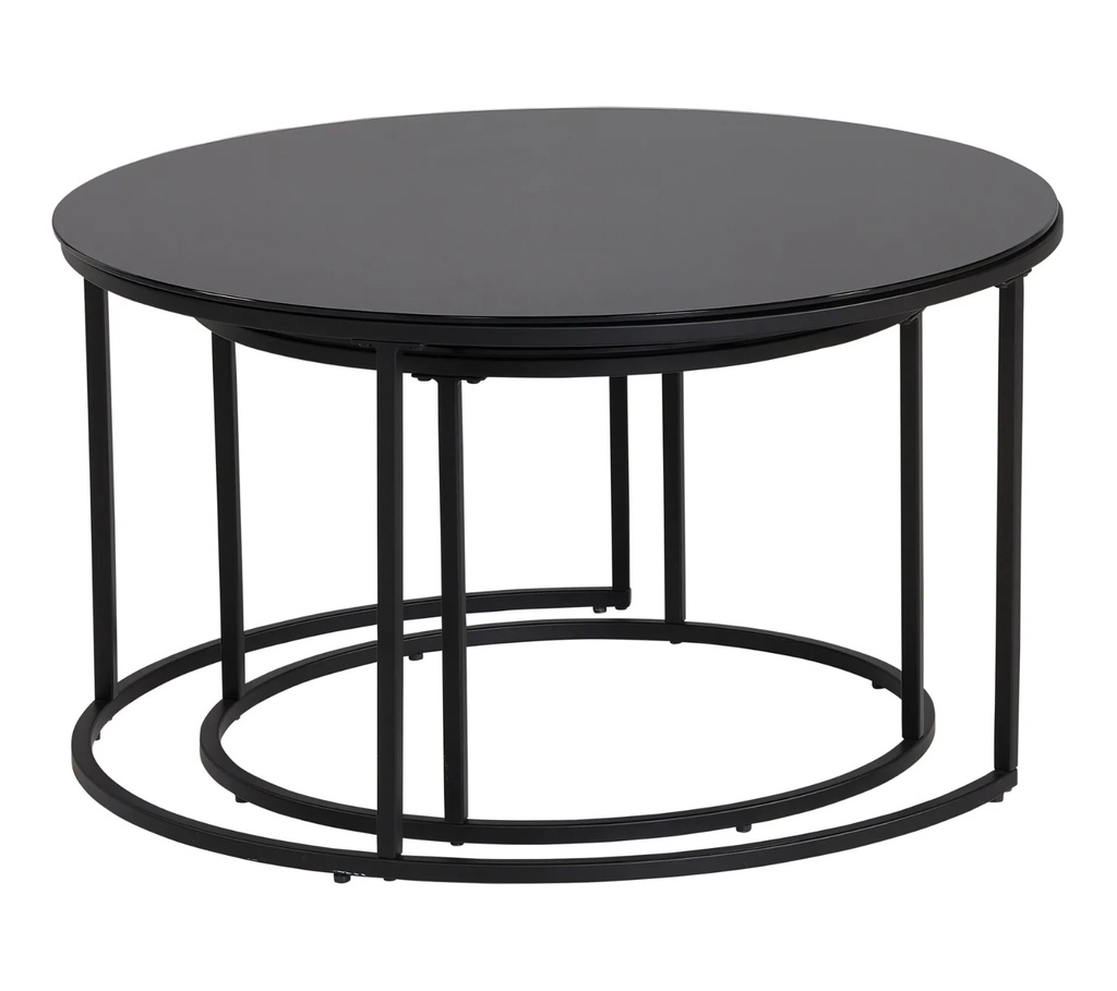 ABEL TABLE BASSE DOUBLE GIGOGNE NOIR