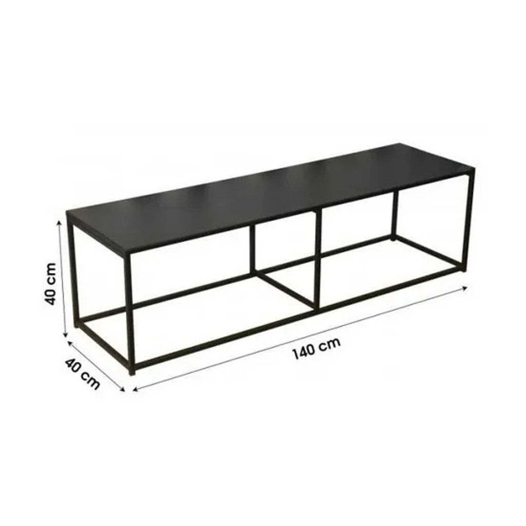 MEUBLE TV EN METAL NOIR 140X40X40 CM