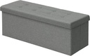 POUF DE RANGEMENT PLIABLE GRIS CLAIRE