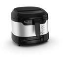 Moulinex Super Uno Friteuse 2,2L Capacité 1,5 kg frites 1900 W Thermostat ajustable Ouverture automatique Nettoyage Facile Cuve anti-adhésive amovible Filtre anti-odeur Anti-projection GRIS/NOIR