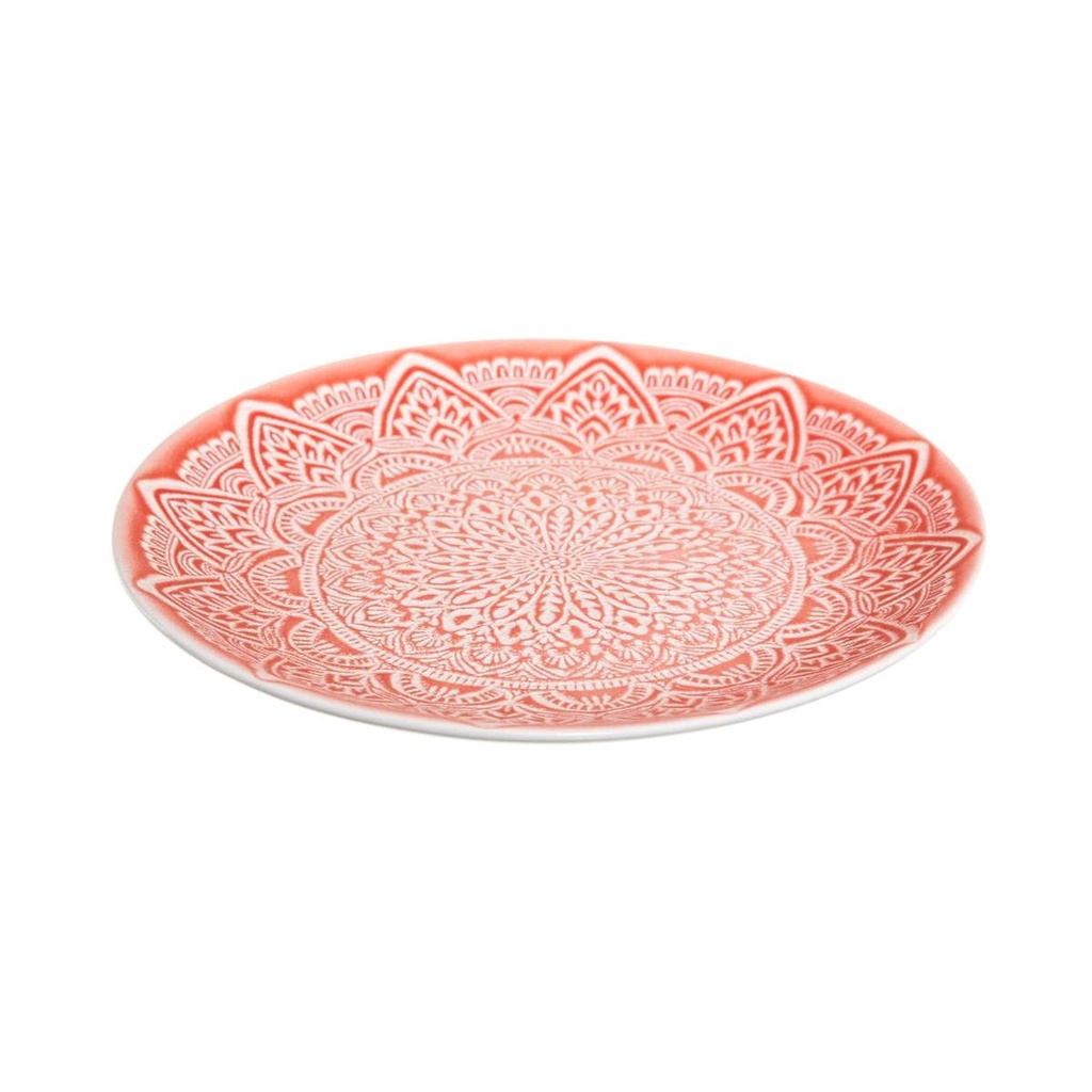 ASSIETTE PLATE MANDALA ROUGE 20CM