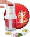 Moulinex Mini Hachoir Électrique Multi Moulinette 3 En 1 Hacher Mixer Emulsionner Mayonnaise Viande Légumes Herbes Epices Fruits Secs 2 Vitesses 400W Blanc