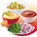 Moulinex Mini Hachoir Électrique Multi Moulinette 3 En 1 Hacher Mixer Emulsionner Mayonnaise Viande Légumes Herbes Epices Fruits Secs 2 Vitesses 400W Blanc