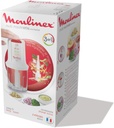 Moulinex Mini Hachoir Électrique Multi Moulinette 3 En 1 Hacher Mixer Emulsionner Mayonnaise Viande Légumes Herbes Epices Fruits Secs 2 Vitesses 400W Blanc