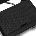 Tristar Grill à Contact Grille, Viande, panini, Couvercle Flottant-Bac récupérateur de Graisses, Métal, Noir