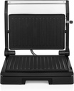 Tristar Grill à Contact Grille, Viande, panini, Couvercle Flottant-Bac récupérateur de Graisses, Métal, Noir