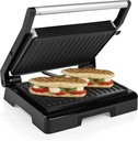 Tristar Grill à Contact Grille, Viande, panini, Couvercle Flottant-Bac récupérateur de Graisses, Métal, Noir