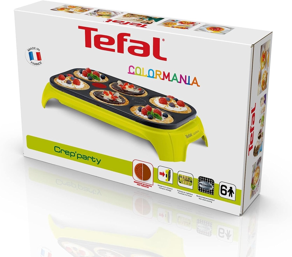 Tefal Crêpière électrique, 1000 W, Surface antiadhésive, Fonction Thermospot, Crêpes, Pancakes, Fabriqué en France