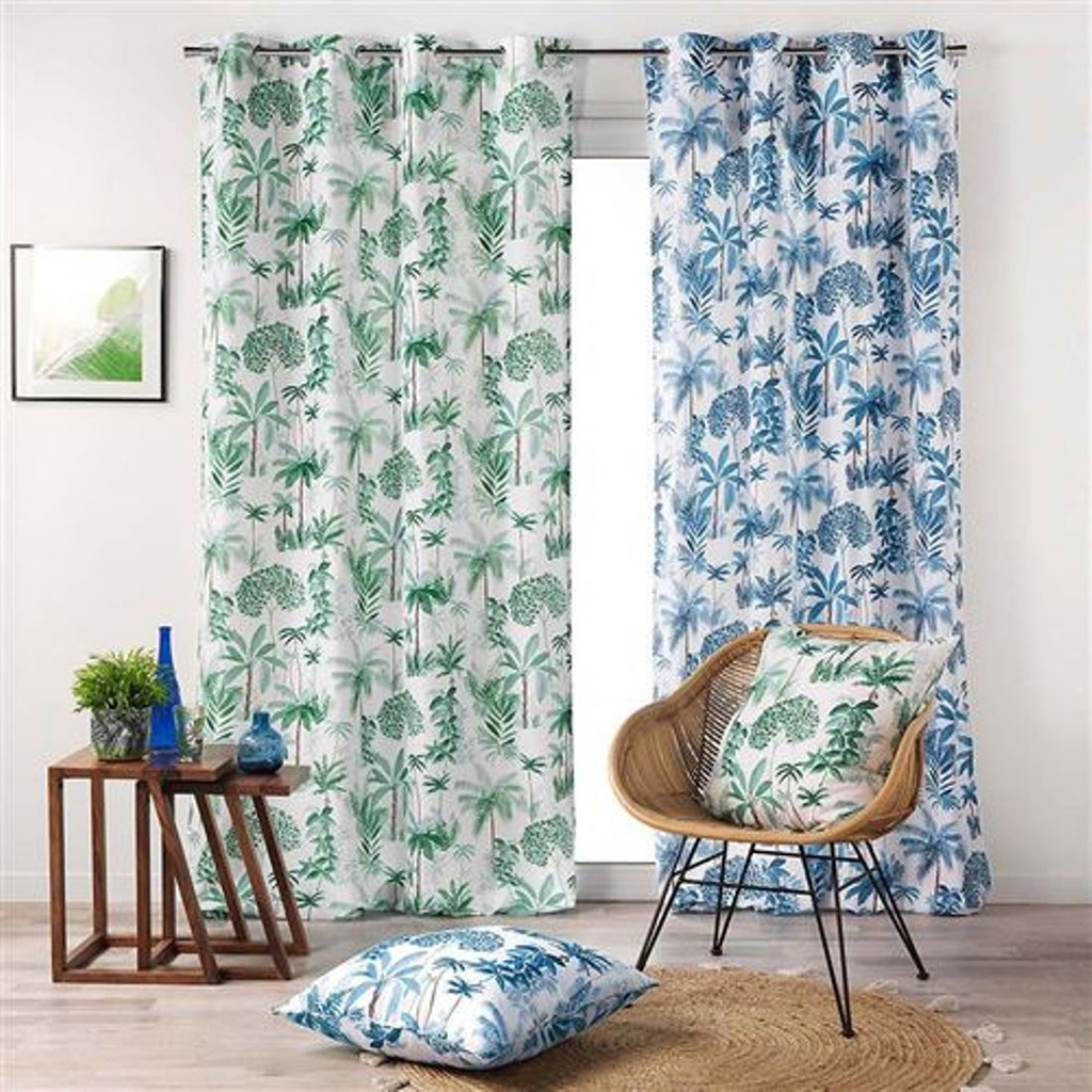 DOUCEUR D'INTERIEUR Rideau À Oeillets Amazonia Vert 140x260 centimetre