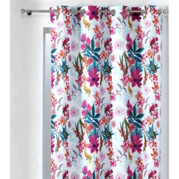 RIDEAUX A ŒILLETS 140X260 EXOTIC PARADISE BLANC