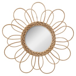 Miroir rond en rotin 40cm