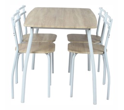 RICK 2 TABLE+4 CHAISES CHENEBLANC