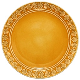 [9376] ASSIETTE PLATE IDYLLE FOND JAUNE 27 CM