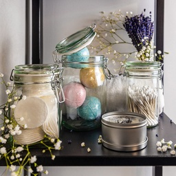 Creative Home 1 Litre Glass Jar with Airtight Lid | Food Storage Box | Kitchen Storage Box | Spice Jar | Includes Labels and Chalk
