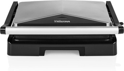 [30070] Tristar Contact Grill, Meat, panini, Floating lid-Grease trap, Metal, Black