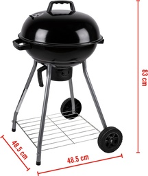 [ORC5913] Barbecue sur pied Milano à charbon cylindre noir